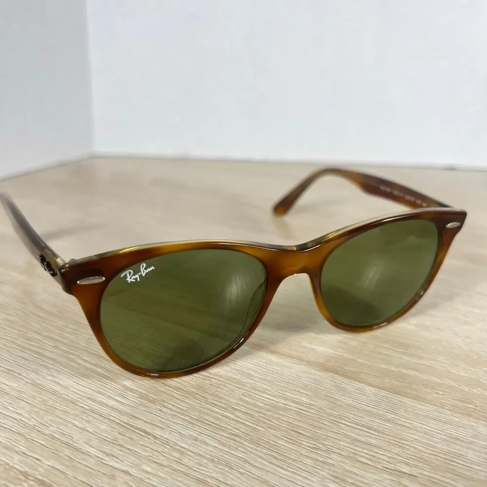 Ray-Ban RB2185 1293/1E Sunglasses Green Tint READ DESC Havana Brown 52-18-145